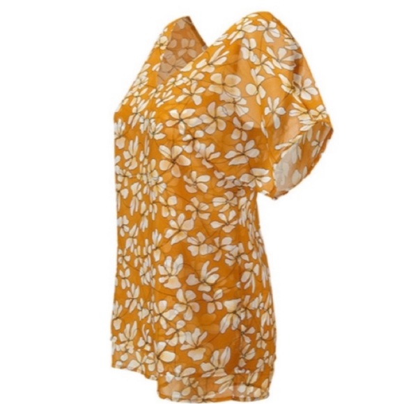 Cabi Thrive Top Butterscotch Yellow Floral Top Size Small - Picture 3 of 9